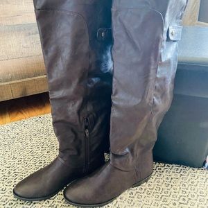 Call It Spring HUCKS knee high brown boots